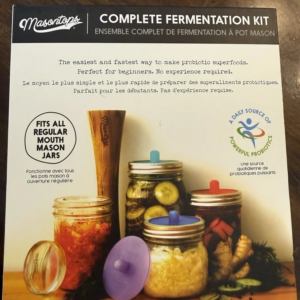 Masontops Complete Mason Jar‎ Fermentation Kit - Easy Wide Mouth Jars Vegetable